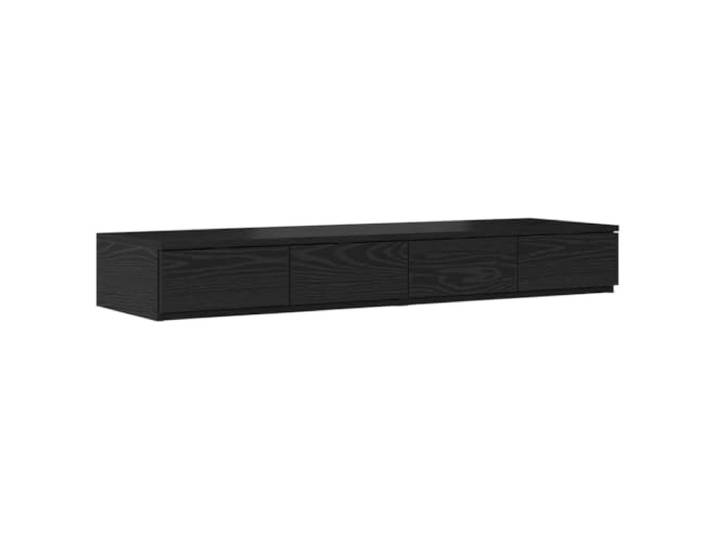 KUPTYERFG Bettschubladen Schwarz Eichen-Optik Holzwerkstoff 120x36.5cm Flache Bett-Schubladen für das Schlafzimmer, flexibel auch als Nachttisch oder zusätzliche Sitzgelegenheit nutzbar.
