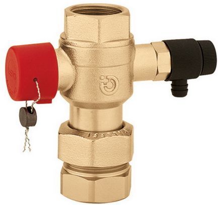 Caleffi Kappenventil 558060 1", mit Entleerung, für Ausdehnungsgefäße