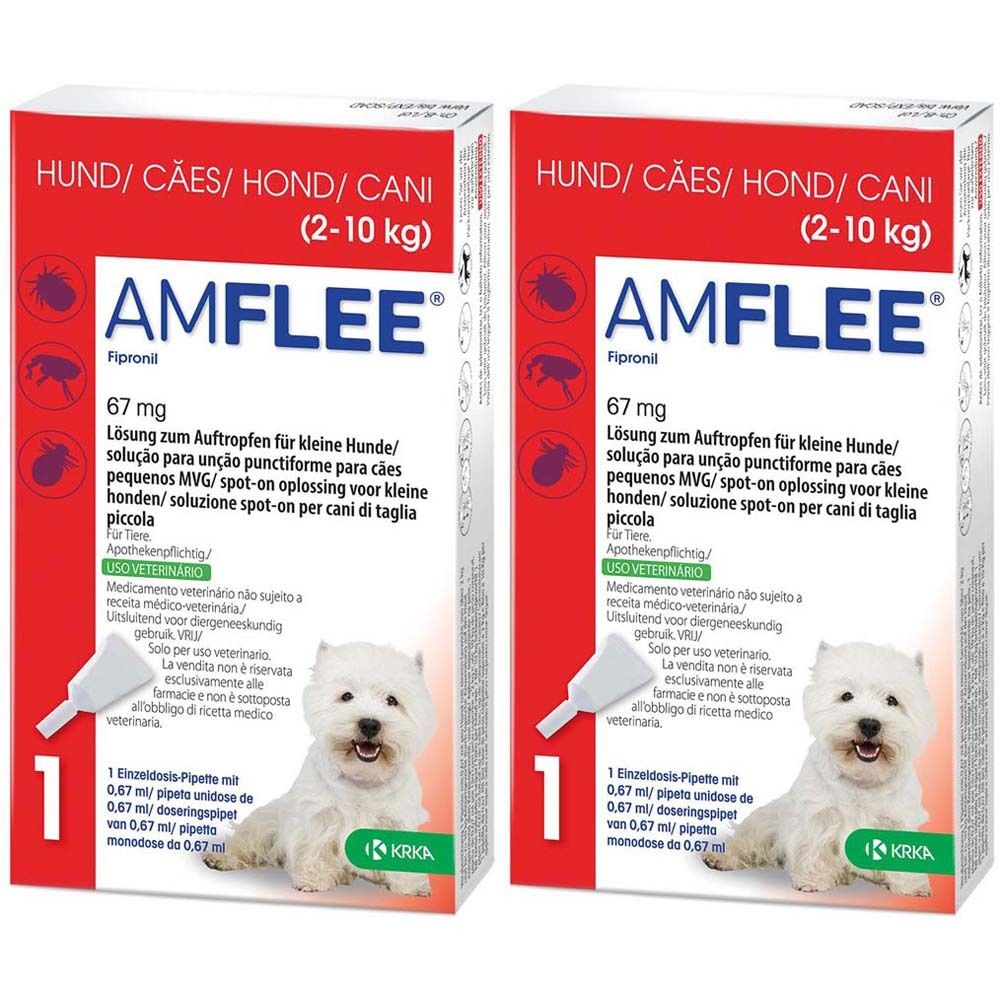 Amflee 67 mg für kleine Hunde Doppelpack 2x3 St Lösung