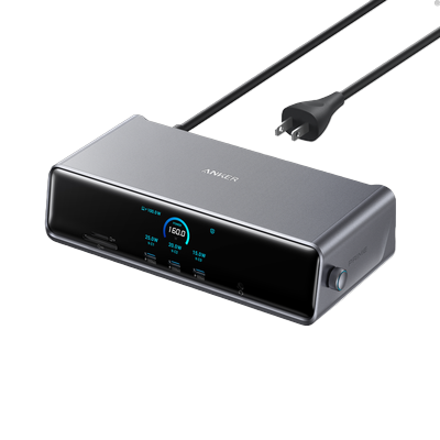 Anker Prime Docking Station (14-in-1, Triple Display, DisplayLink) with DL7400 Dark Gray (Standard Edition)