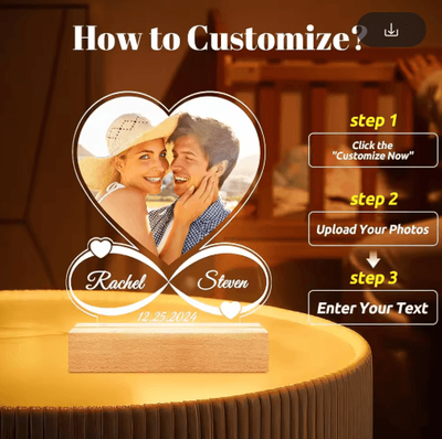 Inspire Picks Custom Spotify Acrylic Plaque Lamp Personalized Romantic Music Gift For Couples version E 3 Colors Light Base
