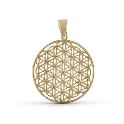 Kettenanhänger VIVANCE "375 Gold Motiv Blume des Lebens", bunt (mehrfarbig), Schmuckanhänger, Damen, one-size, Gold, 1,2 g, Kettenanhänger