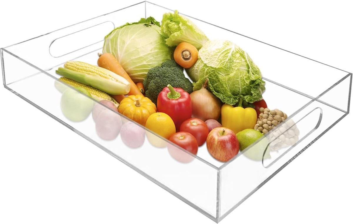 Acryl Dienblad Transparant - Keuken Organizer en Serveerplaat - 36 x 30 cm