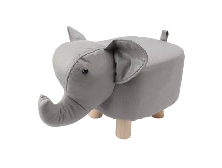 DANNMPX Sitzhocker Wohnzimmer Fußhocker In Elefantenform, Fußstütze Mit Weich Gepolstertem Kissen Zusätzliche Sitzplätze(Grey)