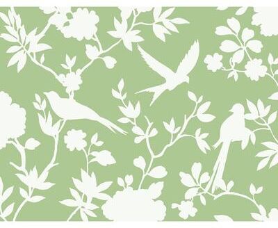 Lillian August Kauai Bird Toile Embossed Vinyl Unpasted Wallpaper