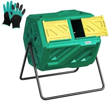 Werph 43 Gallon Dual Chamber Compost Tumbler Bin