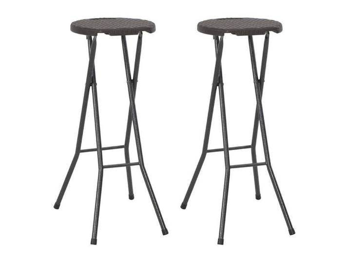 Tabouret de bar pliable 2 pcs - VIDAXL - PEHD et acier Aspect rotin - Cadre durable - design élégant(17920)