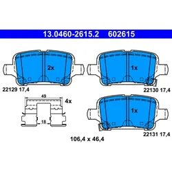 Bremsbelagsatz Scheibenbremse ATE 13.0460-2615.2 für Opel Astra K
