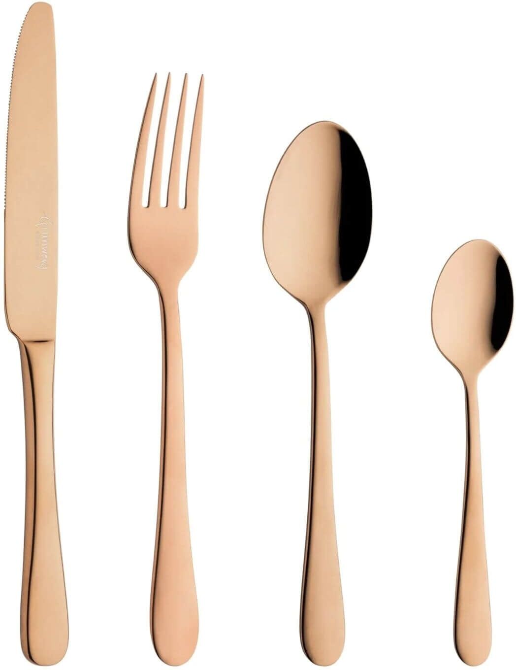 Grunwerg Windsor Stainless Steel 16-Piece Cutlery Set - Copper Finish