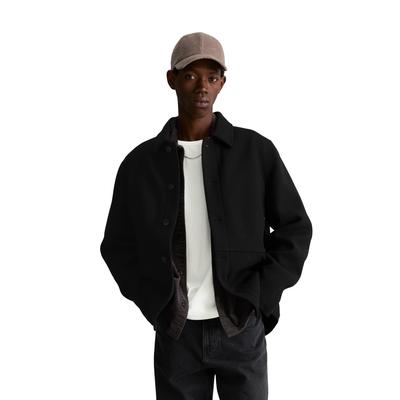 Outdoorjacke MARC O'POLO DENIM "aus Wolle-Mix mit Recycling-Anteil", Herren, Gr. M, schwarz, Obermaterial: 50% Wolle (Schafwolle), 47% Polyester, 3% Sonstige Fasern, unifarben, regular fit, normaler Saum, Jacken Outdoorjacke