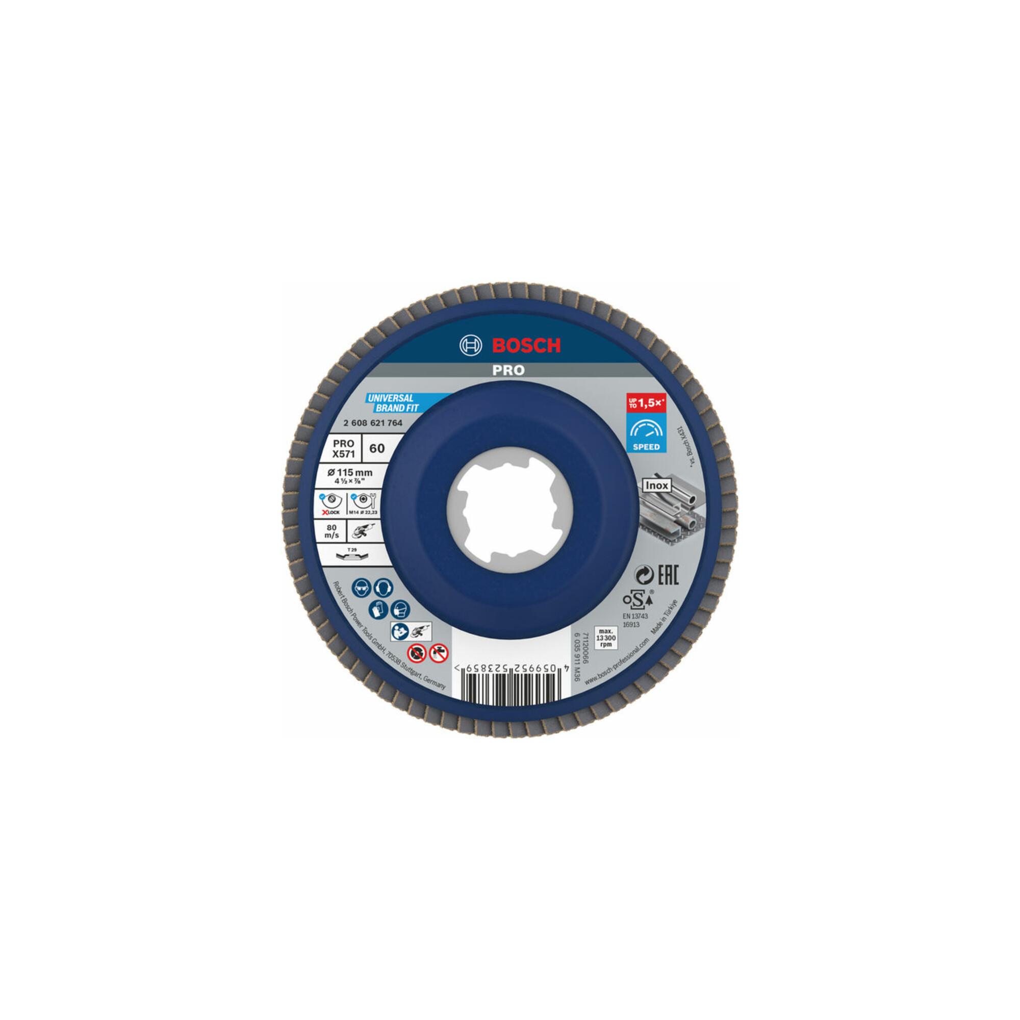 BOSCH X-LOCK Fächerscheibe X571 Best for Metal Durchmesser 115 mm Körnung 60 (2608621764)