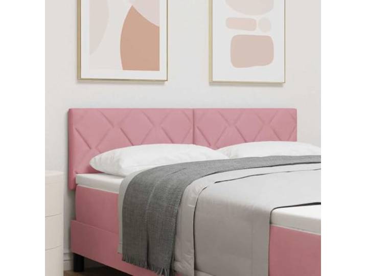 Modernes Kopfteil Samt pink 160 cm höhenverstellbar, mit Samt und Ingenieurholz bezogen, passend für verschiedene Betten.
