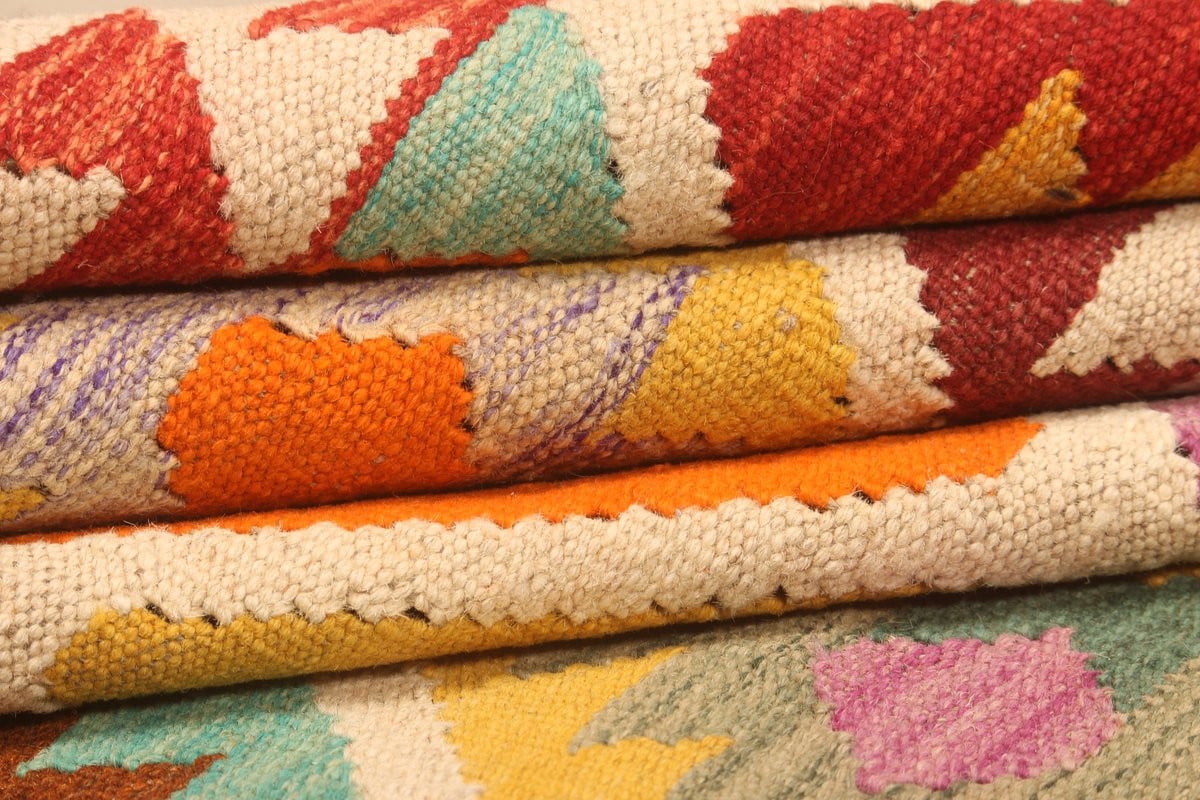 Handgemaakt Traditioneel Tribe Geometrisch Vloerkleed van Wol
