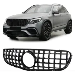 Kühlergrill Schwarz passend für Mercedes GLC X253 + Kamera Sport-Panamericana GT