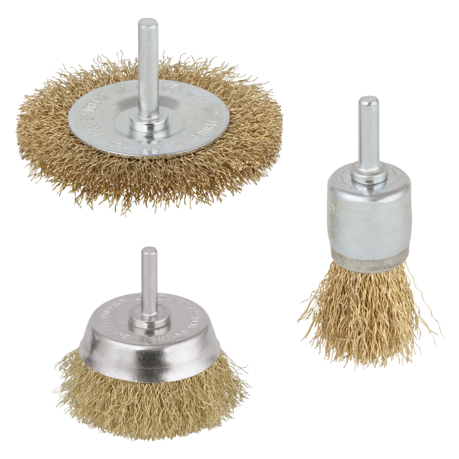 wolfcraft 1 Messingdraht-Bürsten-Set 3-tlg., S=6mm (2739000)