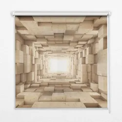 INNENROLLO - Fensterrollo - Rollo - 100x140 cm - 3D-Holzloch