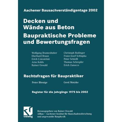 Aachener Bausachverständigentage 2002, Taschenbuch von Rainer Oswald, Vieweg & Teubner, 978-3-528-01747-7