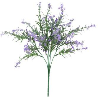 Nearly Natural 14-in UV Resistant Lavender Bush (Indoor/Outdoor) - Set of 6