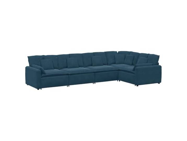 Makastle Modulares Sofa Couch mit Kissen Samt Blau