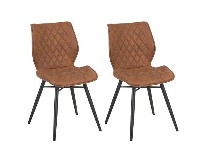 STUHL 2er-Set Polsterbezug Goldbraun Lisle