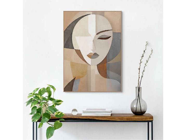 Tableau déco encadré Natural Essence Impression dans cadre en bois, enduit Marron/Marron 50 x 70 x 2cm