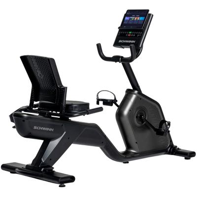 Ergometer SCHWINN FITNESS "Schwinn 590R", grau (grau, schwarz), Heimtrainer, ohne Unterlegmatte, 150 kg max. Benutzergewicht, Fahrrad, 25 Widerstandsstufen, B:71cm H:119cm L:169cm