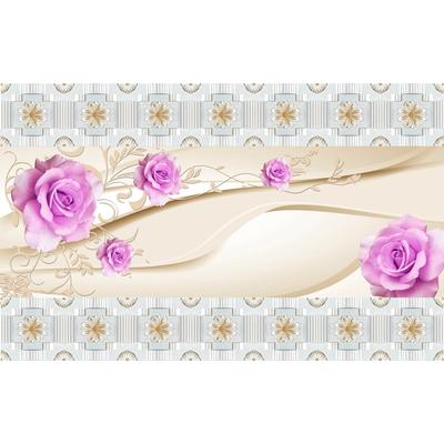 Fototapete PAPERMOON "Muster mit Blumen", bunt, B:3,5m L:2,6m, Vlies, Tapeten
