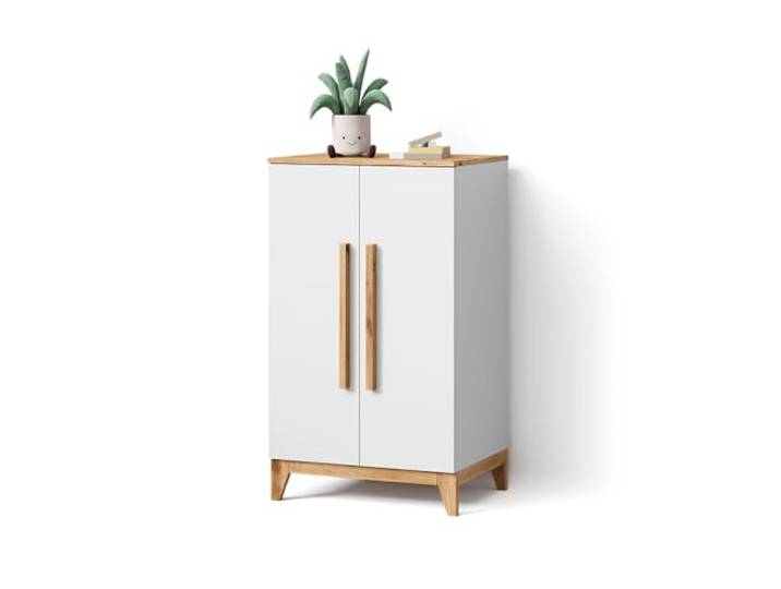 Livinity Kinderkleiderschrank Mailo, Weiß/Artisan, 70 x 120 cm mit minimalistischem Design
