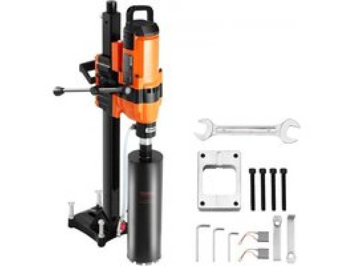 VEVOR Carotteuse à Diamant Diamètre de Perçage 20-300 mm, Perceuse au Diamant avec Support 3500 W, Appareil de Forage Diamant Perçage Humide et Sèche, pour Béton, Brique, Marbre, Construction