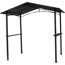 Grillpavillon TOULOUSE 2,5x1,6 Meter, Stahl dunkelgrau, Dach aus Metall