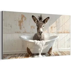 METALLBILD Esel - Tiere - Badewanne - Schaumstoff 80x40 cm