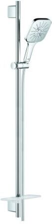 Grohe Rainshower SmartActive 130 Cube Brausegarnitur 26587000 chrom, Brausestange 900mm, 3 Strahlarten, Durchflussbegrenzer 9,5 l/min