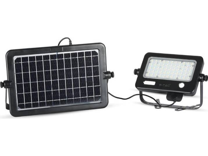 Projecteur solaire LED V-TAC 10W USB noir IP65 VT-788-10 4000K 1100lm
