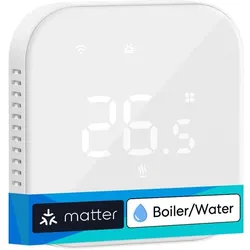 Meross Smart Wi-Fi Thermostat for Boiler/Water Heating System, Thermostat, Weiss