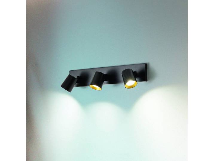 Fabas Luce Spot Modo, 3-flammig, schwarz, Zierringe, GU10, Aluminium Modo, schwarz, für Flurbereich, Aluminium, Modern, Strahler