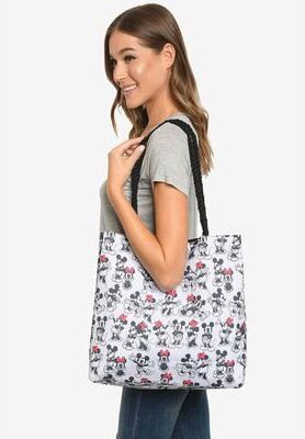 Women's Disney Mickey & Minnie Mouse Tote Bag Carry-On Travel Beach Bag by Disney in White