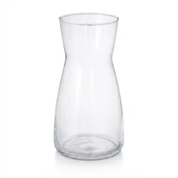 Relaxdays Blumenvase, Glasvase für Blumen, Tischvase aus Klarglas, hohe Dekovase, Maße H x D: 20 x 10,5 cm, transparent