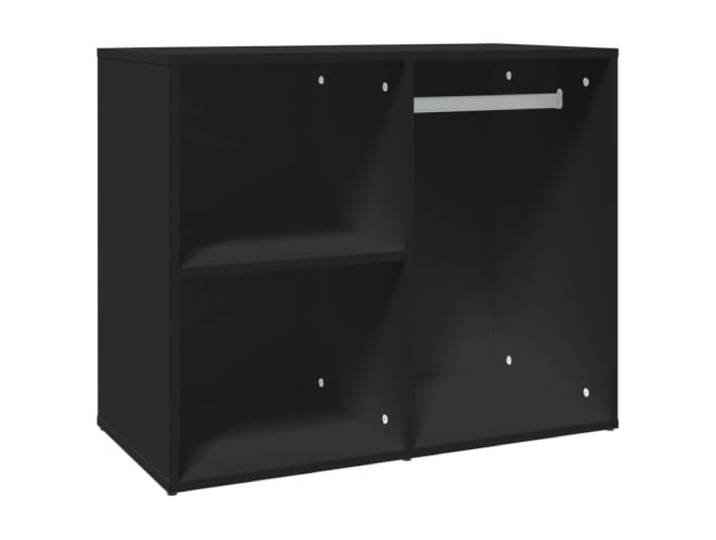 Schrank schwarz 80x40x65 cm aus Holzwerkstoff mit Fächern Stabile Konstruktion, feuchtigkeitsbeständig, geräumige Fächer, universell einsetzbar, modernes Design, schwarz