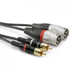 Sommer Cable HBP-M2C2-0060 Audio Adapterkabel [2x Cinch-Stecker - 2x XLR-Stecker 3 polig] 0.60 m Schwarz
