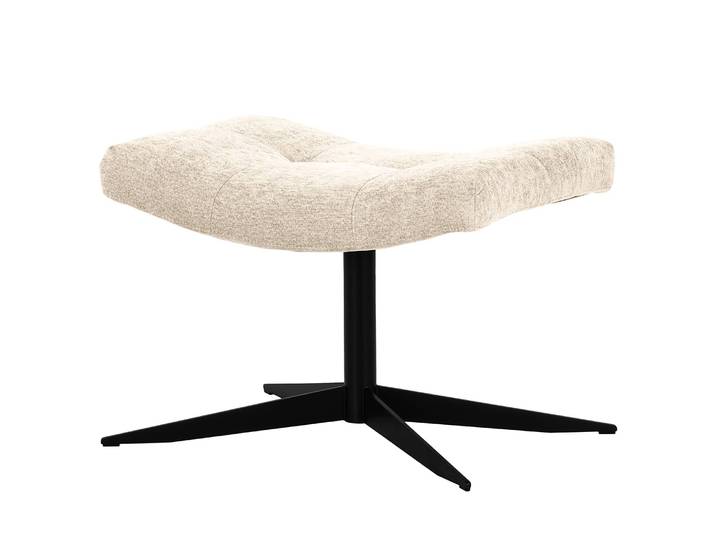 Repose-pieds capitonné Mandes 67 x 47 x 50cm Beige/Beige Tissu Tora: Beige