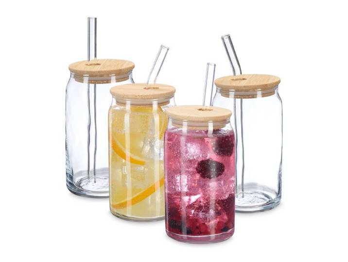 Relaxdays Lot de 4 verres orginaux