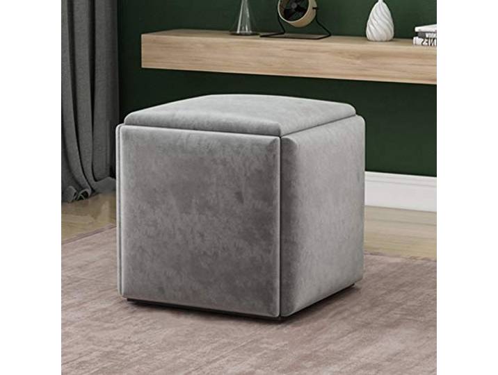 ZXF- Stapelbare Sofa Stuhl Hocker Kombination 5 In 1 Sitzwürfel Fußschemel - Atmungsaktive Wildleder Fußstütze Ottomans Home Accessoire Kreatives Würfelsofa, Gemischte Farben