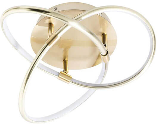 BHS Eero Knotted LED Flush Satin Brass Ceiling Light
