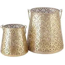 Windlicht Set Ember 2tlg. gold