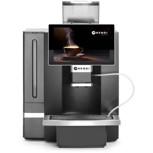 Hendi Kaffeevollautomat 209950, schwarz, mit Milchsystem, 6 L, Festwasseranschluss, 100 Tassen / Tag