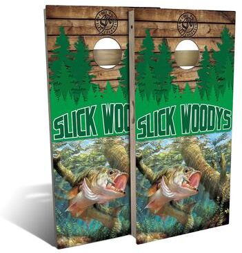 Skip's Garage Fishing Trip Outdoor Cornhole Board Set
