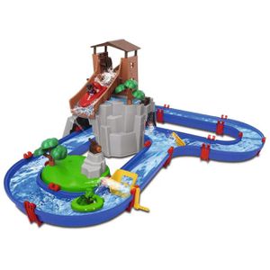 AquaPlay Wasserbahn 8700001547 Adventure Land, mit Wasserrutsche, Turm und 2 Figuren, 57 Teile