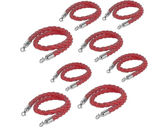 Verdrehtes Warteschlangenabsperrseil mit Haken Hanf geflochten(8 Pack,350Cm/138 in)
