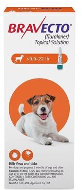 Bravecto Topical For Small Dogs (9.9 - 22 Lbs) Orange 1 Dose
