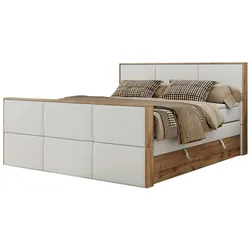 Boxspringbett mit Bettkasten  ¦ weiß ¦ Maße (cm): B: 208 H: 113